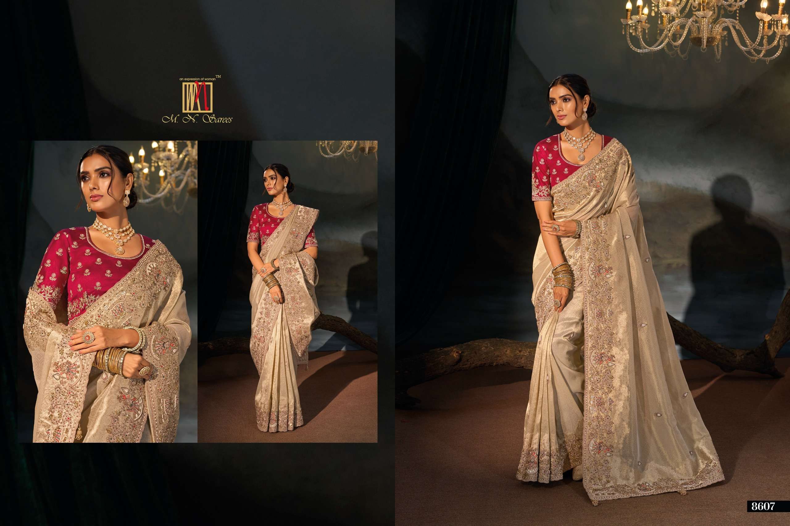 M N 8600 Series 8601 To 8613 the Royal and classic Heritage Collection saree wholesale in surat